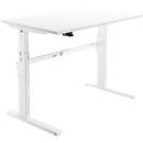 Schäfer Shop Select Schreibtisch, elektrisch höhenverstellbar, Rechteck, C-Fuß, B 1200 x T 800 x H 725-1185 mm, weiß 