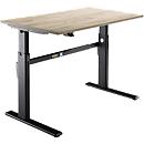 Schäfer Shop Select Schreibtisch, elektrisch höhenverstellbar, Rechteck, C-Fuß, B 1200 x T 800 x H 725-1185 mm, Wildeiche/schwarz
