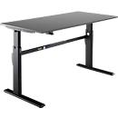 Schäfer Shop Select Schreibtisch, elektrisch höhenverstellbar, Rechteck, C-Fuß, B 1600 x T 800 x H 725-1185 mm, graphit/schwarz