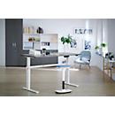 Schäfer Shop Select Schreibtisch, elektrisch höhenverstellbar, Rechteck, C-Fuß, B 1600 x T 800 x H 725-1185 mm, graphit/weiß