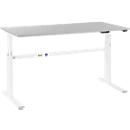 Schäfer Shop Select Schreibtisch, elektrisch höhenverstellbar, Rechteck, C-Fuß, B 1600 x T 800 x H 725-1185 mm, lichtgrau/weiß