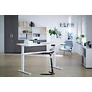 Schäfer Shop Select Schreibtisch, elektrisch höhenverstellbar, Rechteck, C-Fuß, B 1600 x T 800 x H 725-1185 mm, weiß