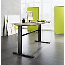 Schäfer Shop Select Schreibtisch, elektrisch höhenverstellbar, Rechteck, C-Fuß, B 1600 x T 800 x H 725-1185 mm, Wildeiche/schwarz