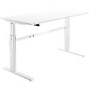 Schäfer Shop Select Schreibtisch, elektrisch höhenverstellbar, Rechteck, C-Fuß, B 1800 x T 800 x H 725-1185 mm, weiß