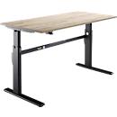 Schäfer Shop Select Schreibtisch, elektrisch höhenverstellbar, Rechteck, C-Fuß, B 1800 x T 800 x H 725-1185 mm, Wildeiche/schwarz