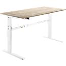Schäfer Shop Select Schreibtisch, elektrisch höhenverstellbar, Rechteck, C-Fuß, B 1800 x T 800 x H 725-1185 mm, Wildeiche/weiß