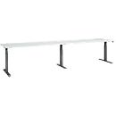 Schäfer Shop Select Schreibtisch ERGO-T 2.0 Big, elektr. höhenverstellbar, Rechteck, T-Fuß, B 3600 x T 800 x H 640-1300 mm, lichtgrau/anthrazit