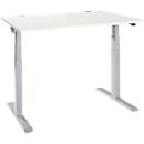 Schäfer Shop Select Schreibtisch ERGO-T 2.0, elektrisch höhenverstellbar, Rechteck, T-Fuß, B 1200 x T 800 x H 640-1300 mm, weiß/weißalu