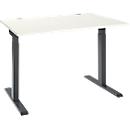 Schäfer Shop Select Schreibtisch ERGO-T 2.0, Rechteck, T-Fuß, B 1200 x T 800 x H 675-895 mm, weiß/anthrazit