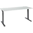Schäfer Shop Select Schreibtisch ERGO-T 2.0, Rechteck, T-Fuß, B 1800 x T 800 x H 675-895 mm, lichtgrau/anthrazit