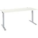 Schäfer Shop Select Schreibtisch ERGO-T 2.0, Rechteck, T-Fuß, B 1800 x T 800 x H 675-895 mm, weiß/weißalu