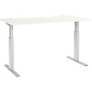 Schäfer Shop Select Schreibtisch ERGO-T, elektrisch höhenverstellbar, Rechteck, T-Fuß, B 1600 x T 800 x H 725-1185 mm, weiß/weißaluminium