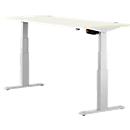 Schäfer Shop Select Schreibtisch ERGO-T, elektrisch höhenverstellbar, Rechteck, T-Fuß, B 1800 x T 800 x H 640-1300 mm, weiß/weißaluminium