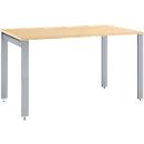 Schäfer Shop Select Schreibtisch LOGIN, 4-Fuß, B 1200 x T 800 x H 740 mm, Ahorn/weißalu
