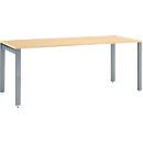 Schäfer Shop Select Schreibtisch LOGIN, 4-Fuß, B 1600 x T 800 x H 740 mm, Ahorn/basaltgrau