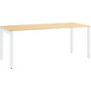 Schäfer Shop Select Schreibtisch LOGIN, 4-Fuß, B 1600 x T 800 x H 740 mm, Ahorn/verkehrsweiß