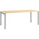Schäfer Shop Select Schreibtisch LOGIN, 4-Fuß, B 1600 x T 800 x H 740 mm, Ahorn/weißalu