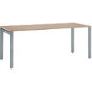 Schäfer Shop Select Schreibtisch LOGIN, 4-Fuß, B 1600 x T 800 x H 740 mm, Eiche/basaltgrau
