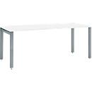 Schäfer Shop Select Schreibtisch LOGIN, 4-Fuß, B 1600 x T 800 x H 740 mm, weiß/basaltgrau