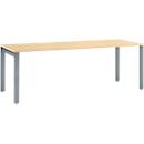 Schäfer Shop Select Schreibtisch LOGIN, 4-Fuß, B 1800 x T 800 x H 740 mm, Ahorn/basaltgrau