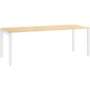Schäfer Shop Select Schreibtisch LOGIN, 4-Fuß, B 1800 x T 800 x H 740 mm, Ahorn/verkehrsweiß