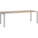 Schäfer Shop Select Schreibtisch LOGIN, 4-Fuß, B 1800 x T 800 x H 740 mm, Eiche/weißalu