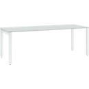 Schäfer Shop Select Schreibtisch LOGIN, 4-Fuß, B 1800 x T 800 x H 740 mm, lichtgrau/verkehrsweiß