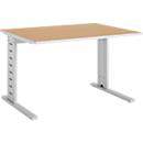 Schäfer Shop Select Schreibtisch Moxxo IQ, Rechteck, C-Fuß, B 1200 x T 800 x H 735 mm, Buche-Dekor 