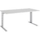 Schäfer Shop Select Schreibtisch Moxxo IQ, Rechteck, C-Fuß, B 1800 x T 800 x H 735 mm, lichtgrau