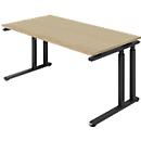 Schäfer Shop Select Schreibtisch SET UP, C-Fußgestell, 1600x800, eiche/graphit 