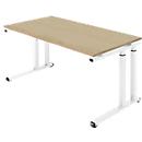 Schäfer Shop Select Schreibtisch SET UP, C-Fußgestell, 1600x800, eiche/weiß 