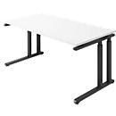 Schäfer Shop Select Schreibtisch SET UP, C-Fußgestell, 1600x800, weiß/graphit 