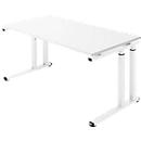 Schäfer Shop Select Schreibtisch SET UP, C-Fußgestell, 1600x800, weiß/weiß