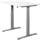 Schäfer Shop Select Schreibtisch SET UP, elektrisch höhenverstellbar, Rechteck, T-Fuß, B 1200 x T 800 x H 645-1290 mm, weiß/weißaluminium 