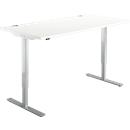 Schäfer Shop Select Schreibtisch Start Off, elektrisch höhenverstellbar, Rechteck, T-Fuß, B 1600 x T 800 x H 755-1255 mm, weiß/weißaluminium 