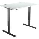 Schäfer Shop Select Schreibtisch START UP, elektrisch höhenverstellbar, Rechteck, T-Fuß, B 1200 x T 800 x H 705-1205 mm, lichtgrau/schwarz 