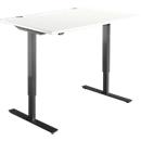 Schäfer Shop Select Schreibtisch START UP, elektrisch höhenverstellbar, Rechteck, T-Fuß, B 1200 x T 800 x H 705-1205 mm, weiß/schwarz 