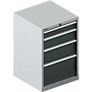 Schäfer Shop Select Schubladenschrank 27-27, 4 Schubl., bis 200 kg, B 564 x T 572 x H 850 mm, anthrazitgrau/weißaluminium 