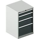 Schäfer Shop Select Schubladenschrank 27-27, 4 Schübe, bis 75 kg, B 564 x T 572 x H 850 mm, anthrazitgrau/lichtgrau 