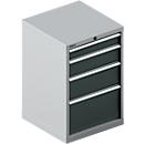 Schäfer Shop Select Schubladenschrank 27-27, 4 Schübe, bis 75 kg, B 564 x T 572 x H 850 mm, anthrazitgrau/weißaluminium 