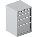 Schäfer Shop Select Schubladenschrank 27-27, 4 Schübe, bis 75 kg, B 564 x T 572 x H 850 mm, weißaluminium/weißaluminium 