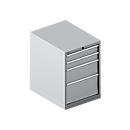 Schäfer Shop Select Schubladenschrank 27-36, 4 Schübe, bis 200 kg, B 564 x T 725 x H 800 mm, weißaluminium/weißaluminium