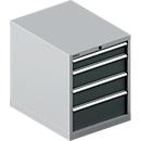 Schäfer Shop Select Schubladenschrank 27-36, 4 Schübe, bis 75 kg, B 564 x T 725 x H 700 mm, anthrazitgrau/weißaluminium