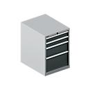 Schäfer Shop Select Schubladenschrank 27-36, 4 Schübe, bis 75 kg, B 564 x T 725 x H 800 mm, anthrazitgrau/weißaluminium