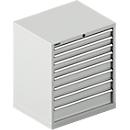 Schäfer Shop Select Schubladenschrank 36-27, 8 Schübe, bis 200 kg, B 717 x T 572 x H 850 mm, lichtgrau/enzianblau