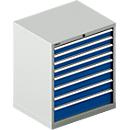 Schäfer Shop Select Schubladenschrank 36-27, 8 Schübe, bis 75 kg, B 717 x T 572 x H 850 mm, lichtgrau/enzianblau