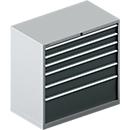 Schäfer Shop Select Schubladenschrank 54-27, 6 Schübe, bis 200 kg, B 1023 x T 572 x H 1000 mm, weißalu/anthrazitgrau