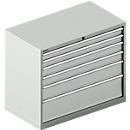 Schäfer Shop Select Schubladenschrank 54-27, 6 Schübe, bis 200 kg, B 1023 x T 572 x H 850 mm, lichtgrau