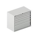 Schäfer Shop Select Schubladenschrank 54-27, 6 Schübe, bis 75 kg, B 1023 x T 572 x H 850 mm, lichtgrau
