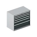 Schäfer Shop Select Schubladenschrank 54-27, 6 Schübe, bis 75 kg, B 1023 x T 572 x H 850 mm, weißalu/anthrazitgrau